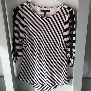 BCBG Maxazria sriped open back top